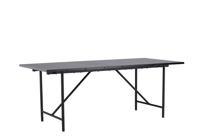Astrid Stort Rektangulært Spisebord 200 cm med Valnøtt- og Metallutseende - Svart - Møbler - Bord - Spisebord & kjøkkenbord