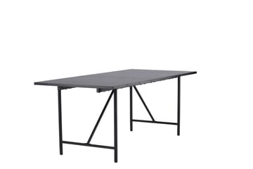 Astrid Stort Rektangulært Spisebord 200 cm med Valnøtt- og Metallutseende - Svart - Møbler - Bord - Spisebord & kjøkkenbord