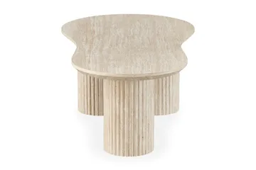 Asymmetrisk Sofabord Uppveda Travertin Utseende 130x70 cm - Beige - Møbler - Bord - Sofabord & salongbord