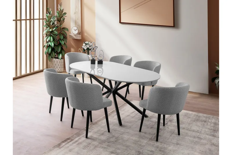 Aura Spisebord 180 cm Rektangulært - Lys grå - Møbler - Bord - Spisebord & kjøkkenbord