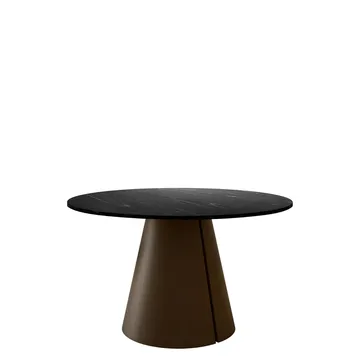 Aurion Rundt Uttrekkbart Spisebord 120–196 cm - svart marmor og kobber - Møbler - Bord - Marmorbord