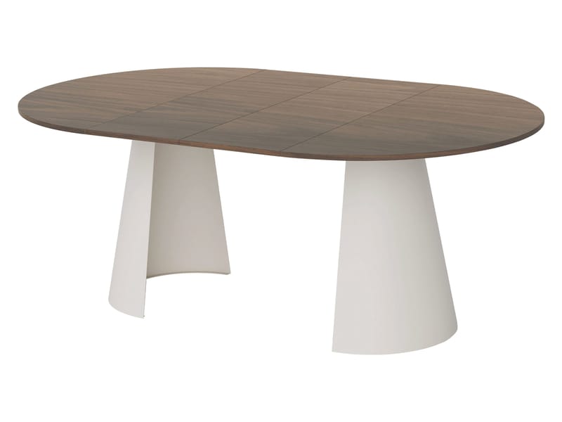 Aurion Spisebord rundt uttrekkbart 100-174 cm - svart, beige - Møbler - Bord - Spisebord & kjøkkenbord