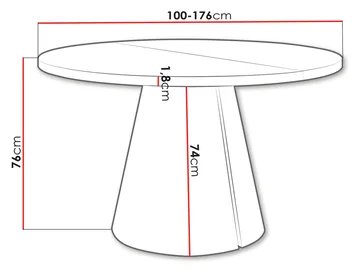 Aurion Spisebord rundt uttrekkbart 100-174 cm - Svart, brun - Møbler - Bord - Spisebord & kjøkkenbord