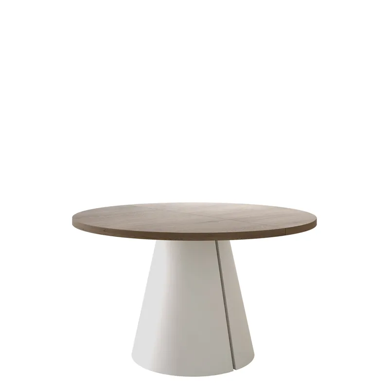 Aurion Spisebord rundt uttrekkbart 120-196 cm, beige, lysebrun