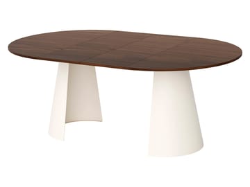 Aurion Spisebord rundt uttrekkbart 120-196 cm - beige, lysebrun - Møbler - Bord - Spisebord & kjøkkenbord