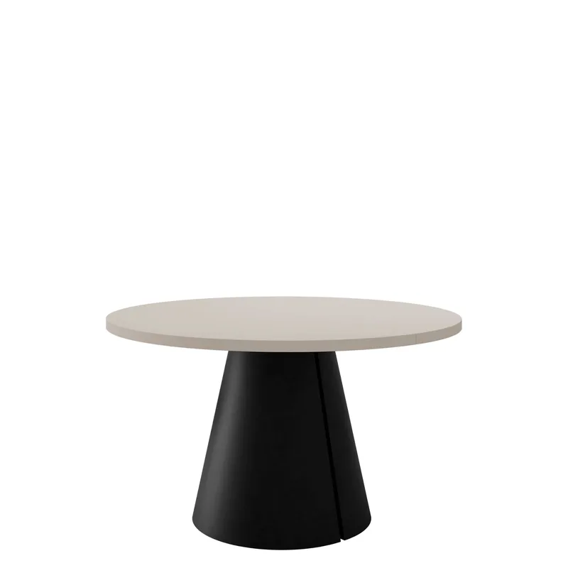 Aurion Spisebord rundt uttrekkbart 120-196 cm, svart, beige