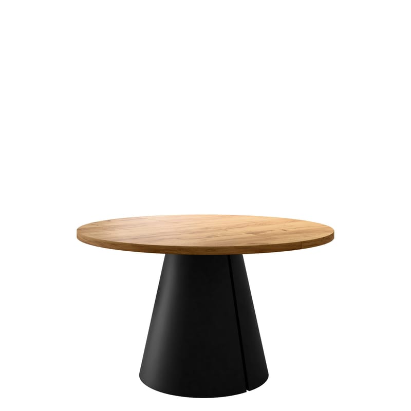 Aurion Spisebord rundt uttrekkbart 120-196 cm, svart, natur