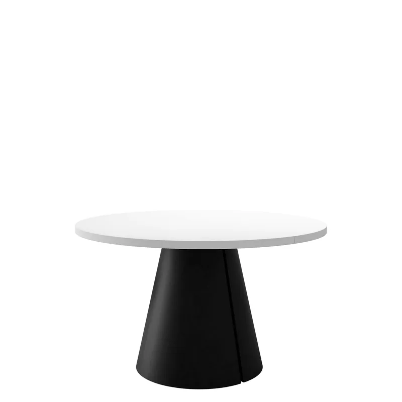 Aurion Spisebord rundt uttrekkbart 120-196 cm, svart / hvit