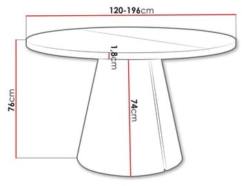 Aurion Spisebord rundt uttrekkbart 120-196 cm - svart / svart marmor - Møbler - Bord - Spisebord & kjøkkenbord