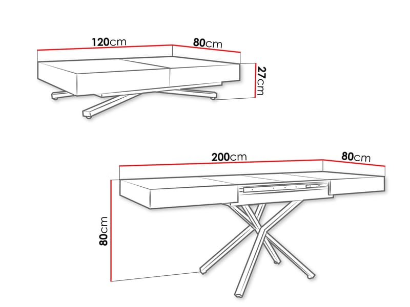Avendi sofabord 120 cm - Gull, svart - Møbler - Bord - Sofabord & salongbord