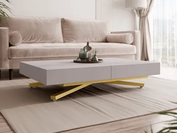 Avendi sofabord 120 cm - Gull/beige - Møbler - Bord - Sofabord & salongbord