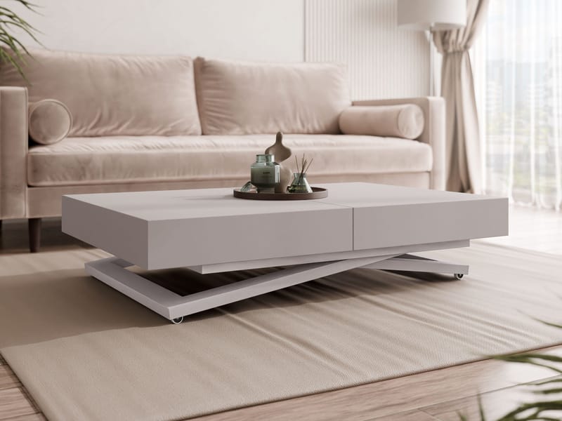 Avendi sofabord 120 cm - Sølv, beige - Møbler - Bord - Sofabord & salongbord
