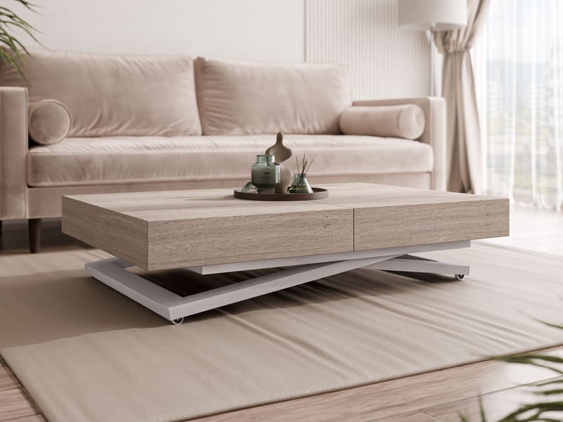 Avendi sofabord 120 cm - Sølv, lysebrun - Møbler - Bord - Sofabord & salongbord