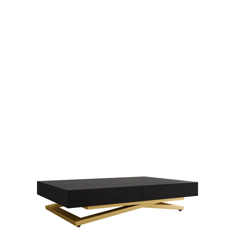 Avendi uttrekkbart sofabord 200 cm, gull, svart