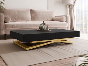 Avendi uttrekkbart sofabord 200 cm - gull, svart - Møbler - Bord - Sofabord & salongbord