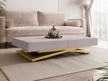 Avendi uttrekkbart sofabord 200 cm - gull/beige - Møbler - Bord - Sofabord & salongbord
