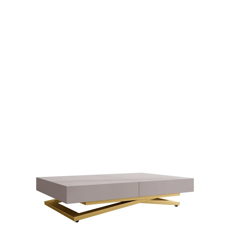 Avendi uttrekkbart sofabord 200 cm, gull/beige