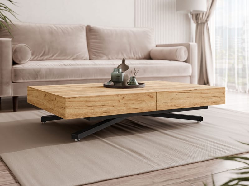 Avendi uttrekkbart sofabord 200 cm - svart, natur - Møbler - Bord - Sofabord & salongbord