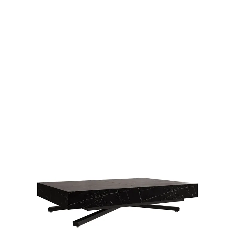 Avendi uttrekkbart sofabord 200 cm - svart, svart marmor - Møbler - Bord - Sofabord & salongbord
