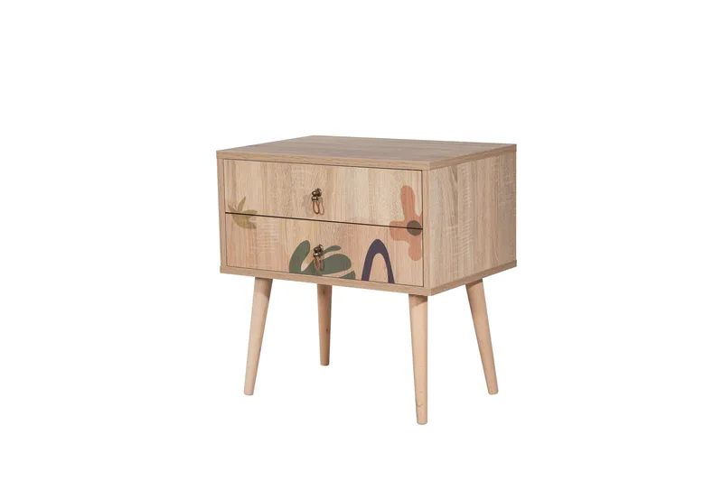 Bertoaria Nattbord 60x40 cm Brun - Hanah Home - Møbler - Bord - Avlastningsbord & sidobord - Sengebord & nattbord