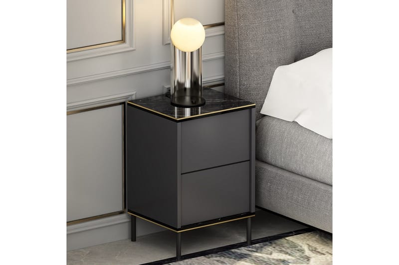 Imaj Nattbord 40x35 cm Antrasitt - Hanah Home - Møbler - Bord - Avlastningsbord & sidobord - Sengebord & nattbord