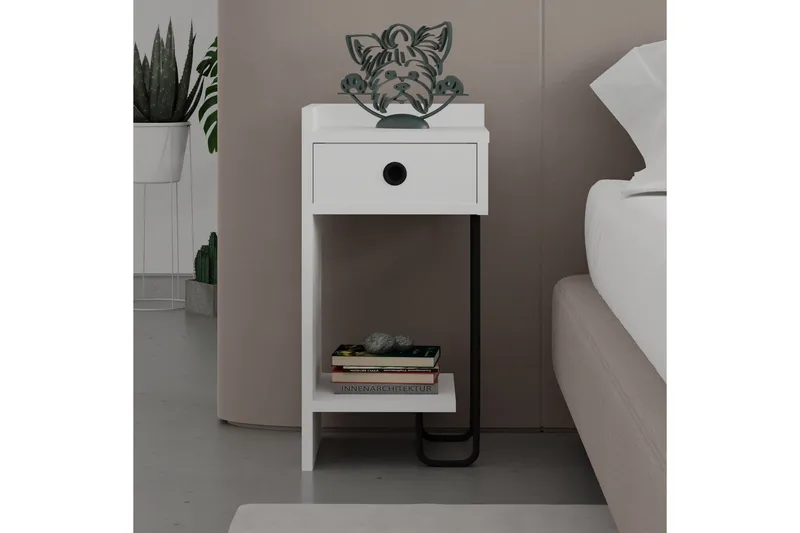 Sirius Nattbord 32x30 cm Hvit - Hanah Home - Møbler - Bord - Avlastningsbord & sidobord - Sengebord & nattbord