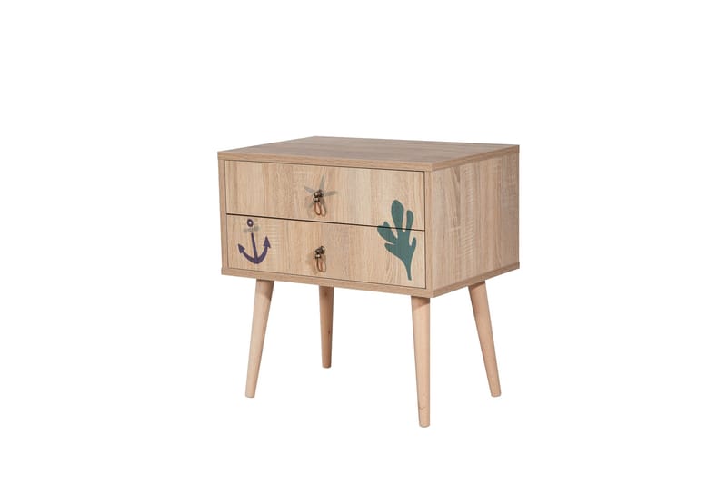 Bertoaria Nattbord 60x40 cm Brun, Hanah Home