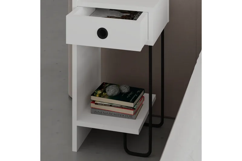 Sirius Nattbord 32x30 cm Hvit - Hanah Home - Møbler - Bord - Avlastningsbord & sidobord - Sengebord & nattbord