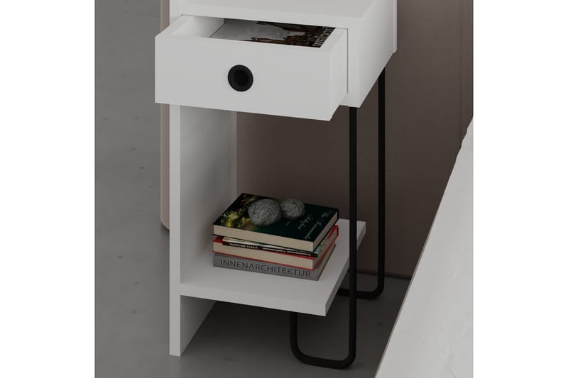 Sirius Nattbord 32x30 cm Hvit - Hanah Home - Møbler - Bord - Avlastningsbord & sidobord - Sengebord & nattbord