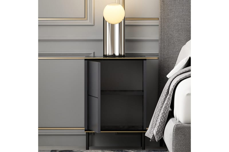 Imaj Nattbord 40x35 cm Antrasitt - Hanah Home - Møbler - Bord - Avlastningsbord & sidobord - Sengebord & nattbord