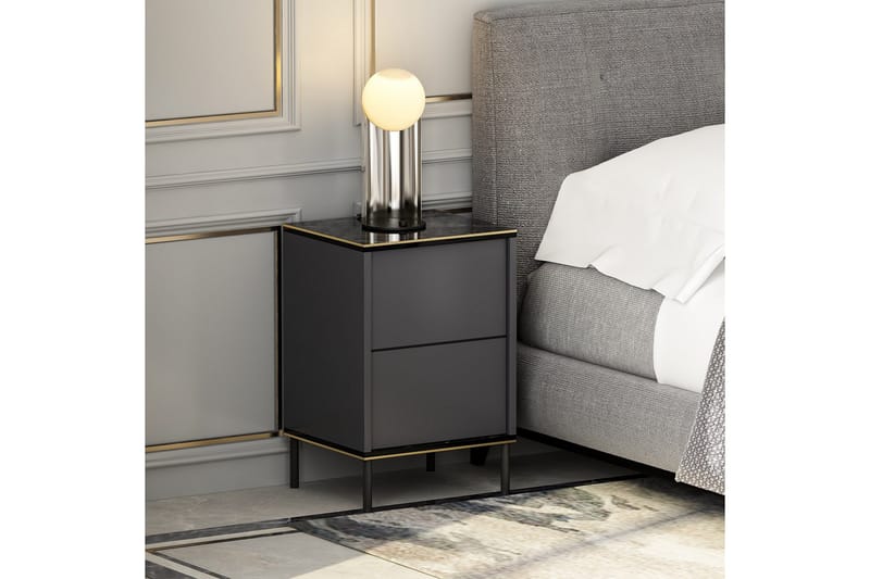 Imaj Nattbord 40x35 cm Antrasitt - Hanah Home - Møbler - Bord - Avlastningsbord & sidobord - Sengebord & nattbord