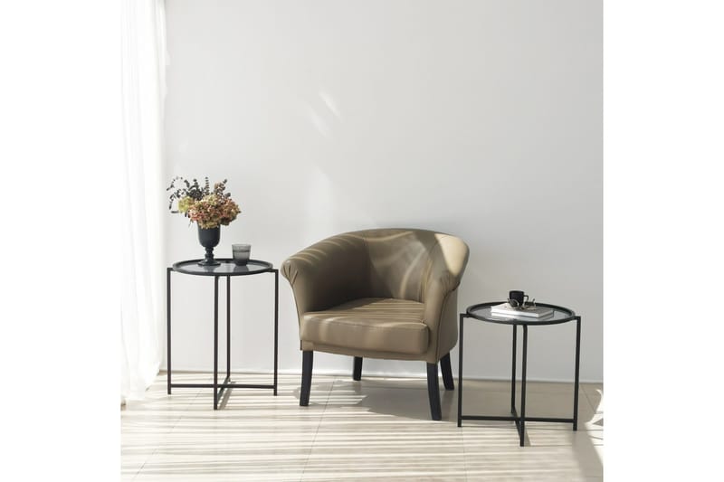 Akeno Sidebord 60x50 cm Svart - Hanah Home - Møbler - Bord - Avlastningsbord & sidobord - Lampebord & sidebord