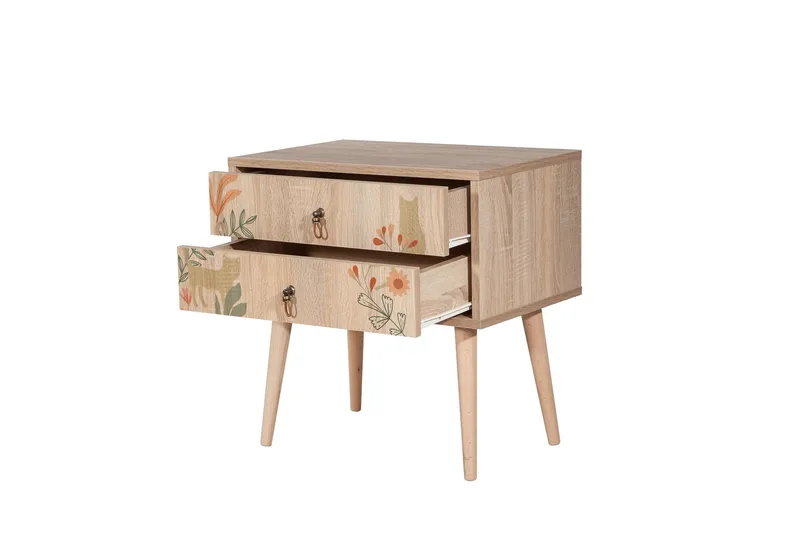 Bertoaria Nattbord 60x40 cm Brun - Hanah Home - Møbler - Bord - Avlastningsbord & sidobord - Sengebord & nattbord