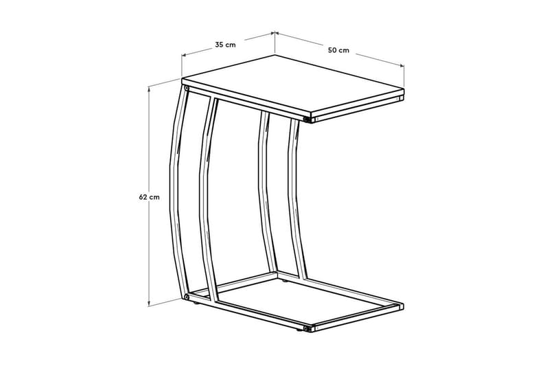 Ajmit Sidebord 50x62 cm Brun/Svart - Hanah Home - Møbler - Bord - Avlastningsbord & sidobord - Brettbord og småbord