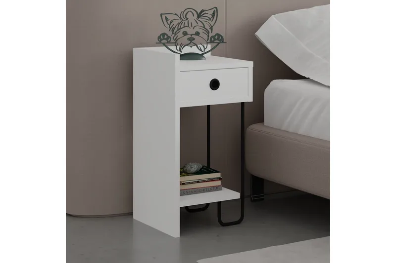 Sirius Nattbord 32x30 cm Hvit - Hanah Home - Møbler - Bord - Avlastningsbord & sidobord - Sengebord & nattbord