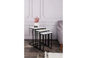 Nagako Sett med Bord Hvit/Svart - Hanah Home - Møbler - Bord - Avlastningsbord & sidobord - Settbord