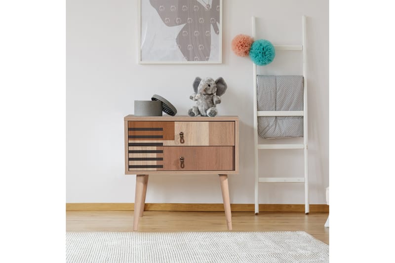 Bertoaria Nattbord 60x40 cm Brun - Hanah Home - Møbler - Bord - Avlastningsbord & sidobord - Sengebord & nattbord