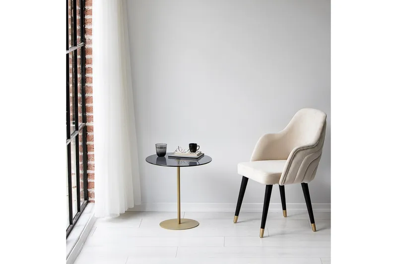 Chill-Out Sidebord 50x50 cm Gull/Mørkgrå - Hanah Home - Møbler - Bord - Avlastningsbord & sidobord - Brettbord og småbord