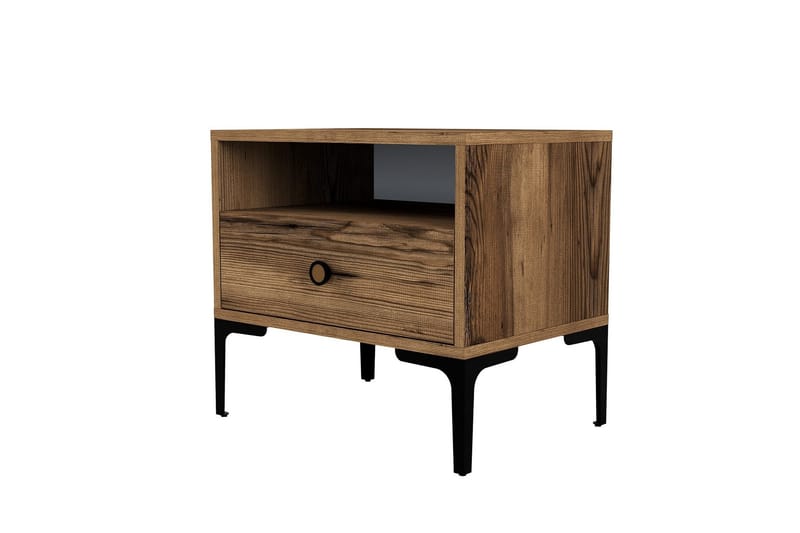 Ameias Nattbord 56x40 cm Brun, Hanah Home