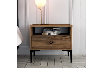 Ameias Nattbord 56x40 cm Brun - Hanah Home - Møbler - Bord - Avlastningsbord & sidobord - Sengebord & nattbord
