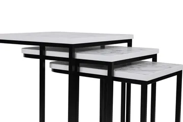 Nagako Sett med Bord Hvit/Svart - Hanah Home - Møbler - Bord - Avlastningsbord & sidobord - Settbord