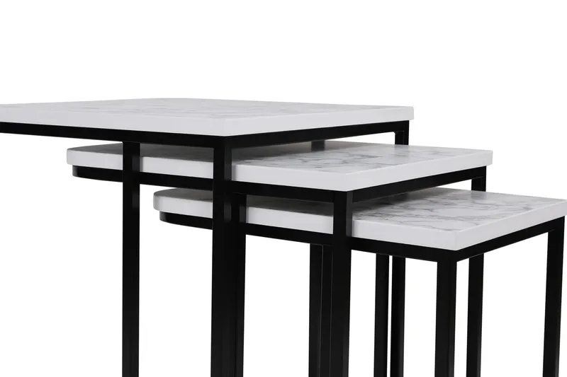 Nagako Sett med Bord Hvit/Svart - Hanah Home - Møbler - Bord - Avlastningsbord & sidobord - Settbord