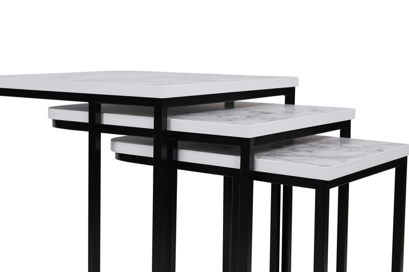 Nagako Sett med Bord Hvit/Svart - Hanah Home - Møbler - Bord - Avlastningsbord & sidobord - Settbord