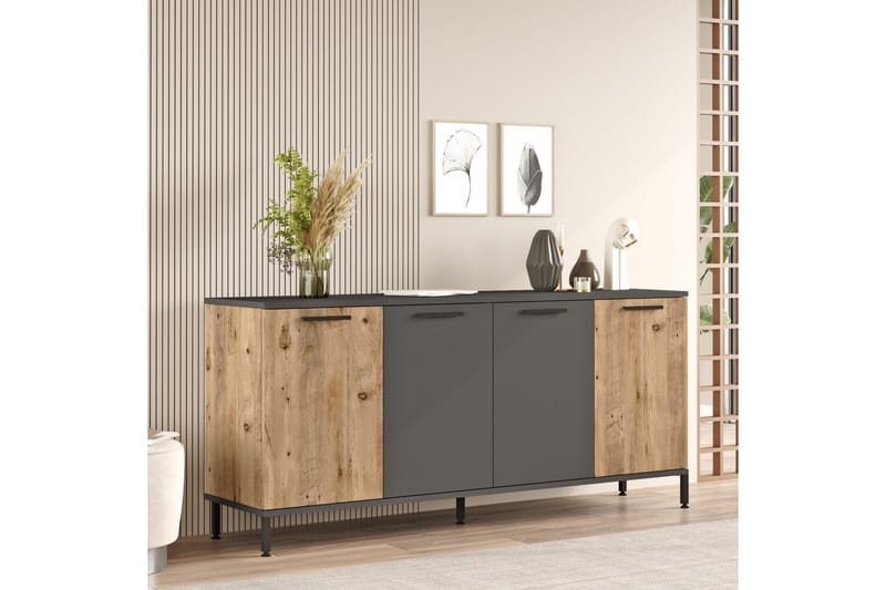 Jagmal Konsollbord 160x71,8 cm Antrasitt/Brun - Hanah Home - Møbler - Bord - Avlastningsbord & sidobord - Konsollbord & gangbord