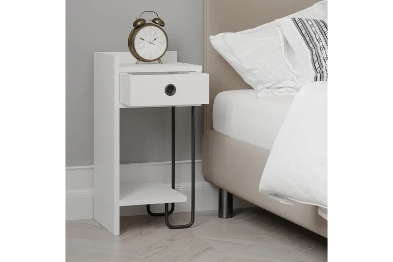 Sirius Nattbord 32x30 cm Hvit - Hanah Home - Møbler - Bord - Avlastningsbord & sidobord - Sengebord & nattbord