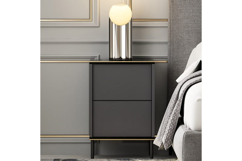 Imaj Nattbord 40x35 cm Antrasitt - Hanah Home - Møbler - Bord - Avlastningsbord & sidobord - Sengebord & nattbord