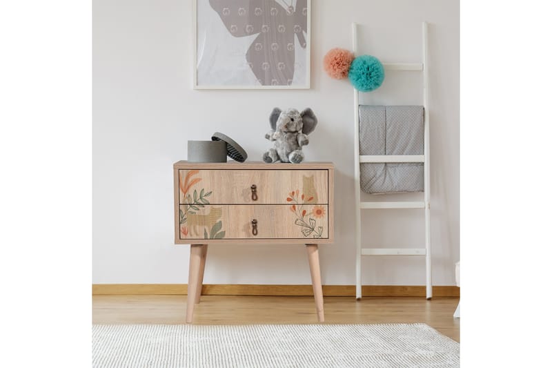 Bertoaria Nattbord 60x40 cm Brun - Hanah Home - Møbler - Bord - Avlastningsbord & sidobord - Sengebord & nattbord
