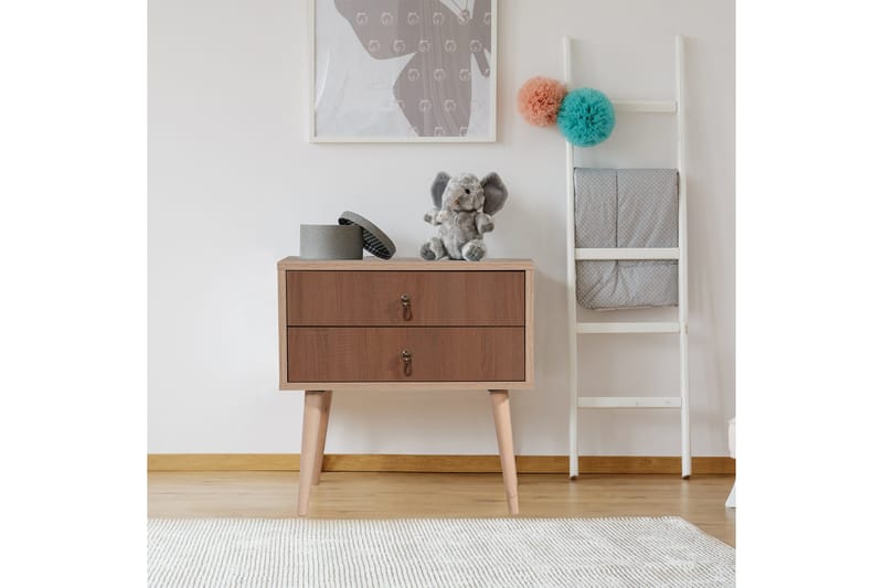 Bertoaria Nattbord 60x40 cm Brun - Hanah Home - Møbler - Bord - Avlastningsbord & sidobord - Sengebord & nattbord