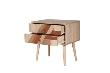 Bertoaria Nattbord 60x40 cm Brun - Hanah Home - Møbler - Bord - Avlastningsbord & sidobord - Sengebord & nattbord