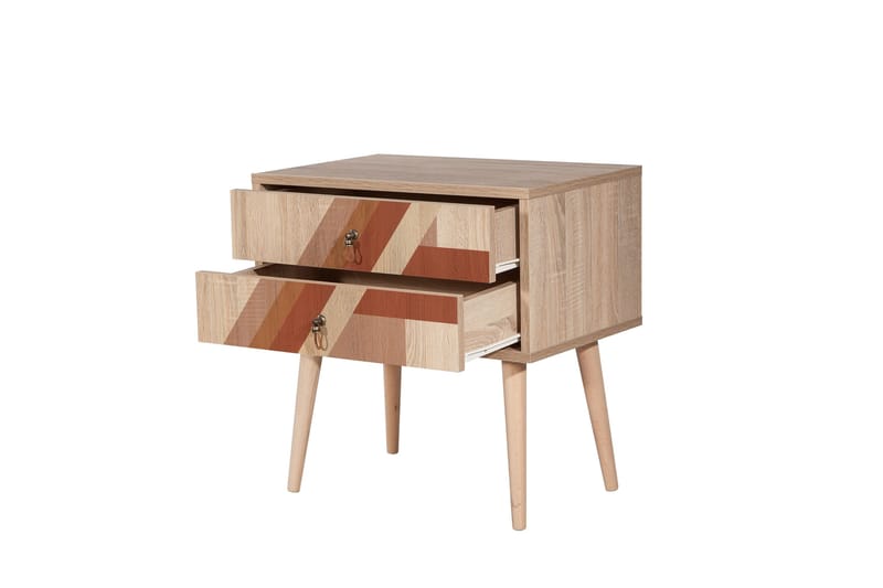 Bertoaria Nattbord 60x40 cm Brun - Hanah Home - Møbler - Bord - Avlastningsbord & sidobord - Sengebord & nattbord